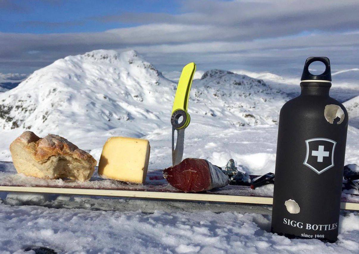 Scottish skiing - Alpine eating!  Eating well while ski touring Cruach Ardrain and Beinn Tulaichean in southern Scotland