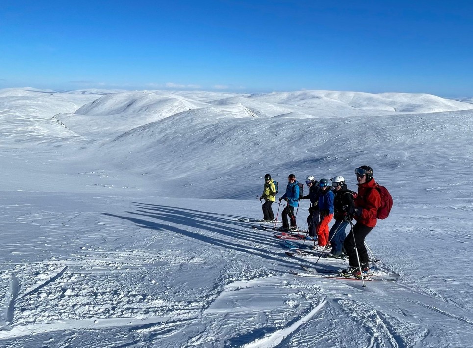 Jamie's ski touring group on Ben Macdui